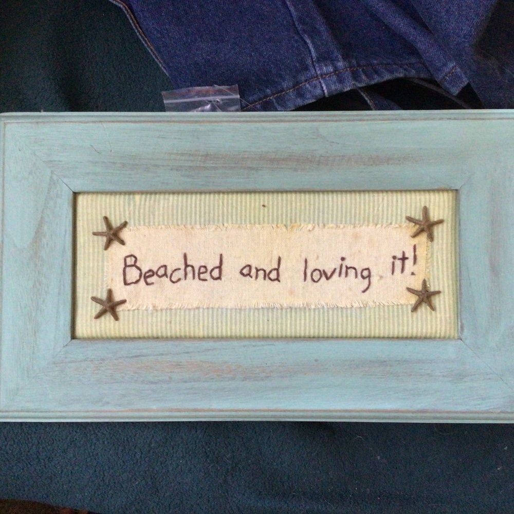 Embroidered framed beach theme